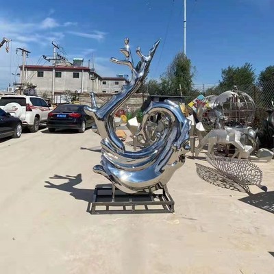 不銹鋼雕塑抽象設計 藝術創意景觀雕塑 澤業雕塑廠家 商場景觀雕塑